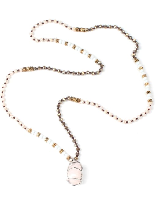 HN1898-B Original DIY Crystal Beads Irregular Stone Fashion Necklace