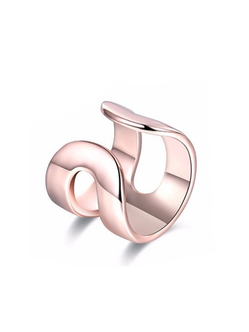 Ronaldo Creative Open Design Rose Gold Plated Geometric Ring 0