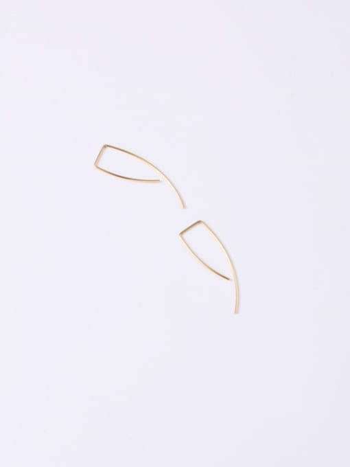 GROSE Titanium With Gold Plated Simplistic Geometric Hook Earrings 2