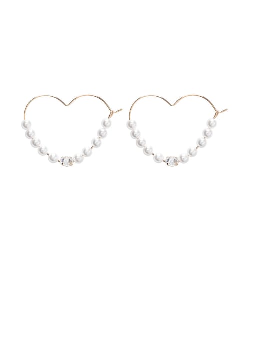 Main plan section Alloy With Gold Plated Cute Heart Hoop Earrings