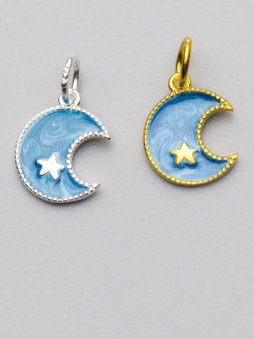 FAN 925 Sterling Silver With Silver Plated Fashion Moon Charms 2