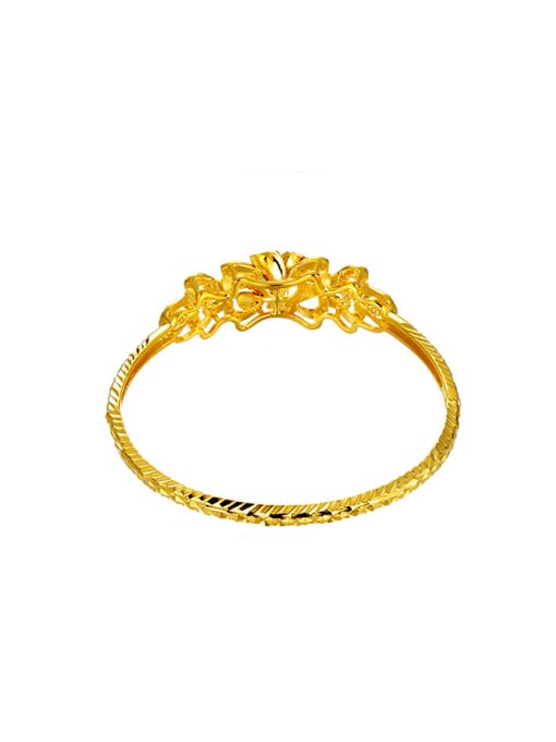 XP Copper Alloy Gold Plated Ethnic Flower Bangle 2