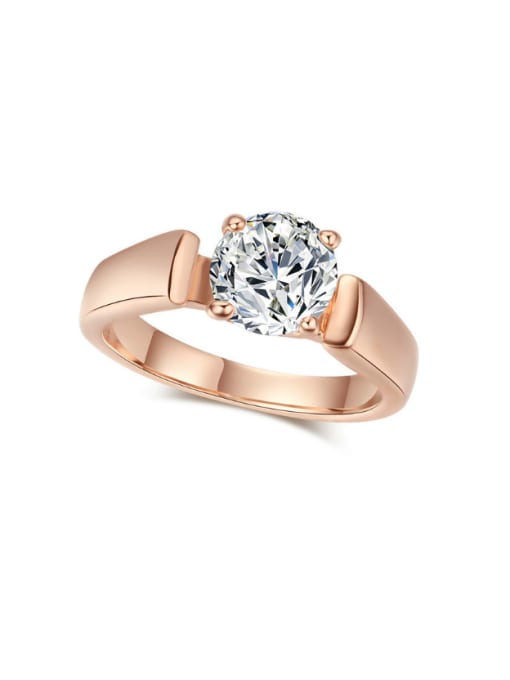 ZK Fashion Simple Single Zircon Women Ring 0