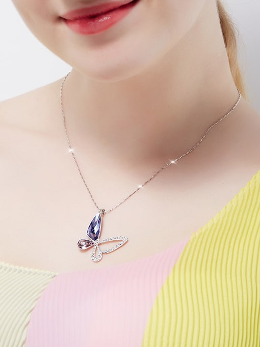 CEIDAI Butterfly Shaped austrian Crystal Necklace 1