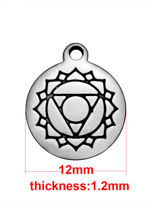 FTime Stainless Steel With Religious Round with 7 Chakra Charms 0