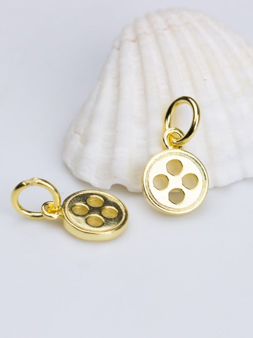 FAN 925 Sterling Silver With Silver Plated button Charms 2