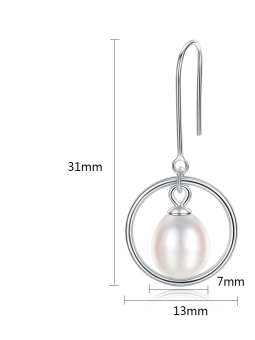 CCUI Sterling Silver 8-9mm Natural Pearl simple Stud Earrings 4
