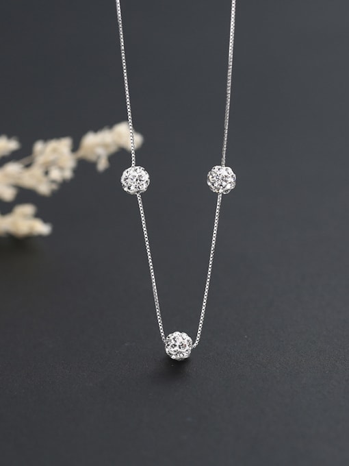 One Silver 925 Silver Ball Necklace 3