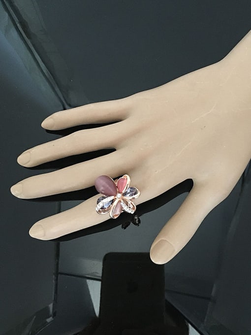 Wei Jia Exaggerated Water Drop Opal stones Alloy Ring 1