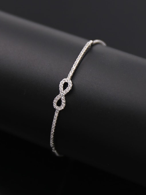 Silvery Exquisite Zircon Stretch  Bracelet