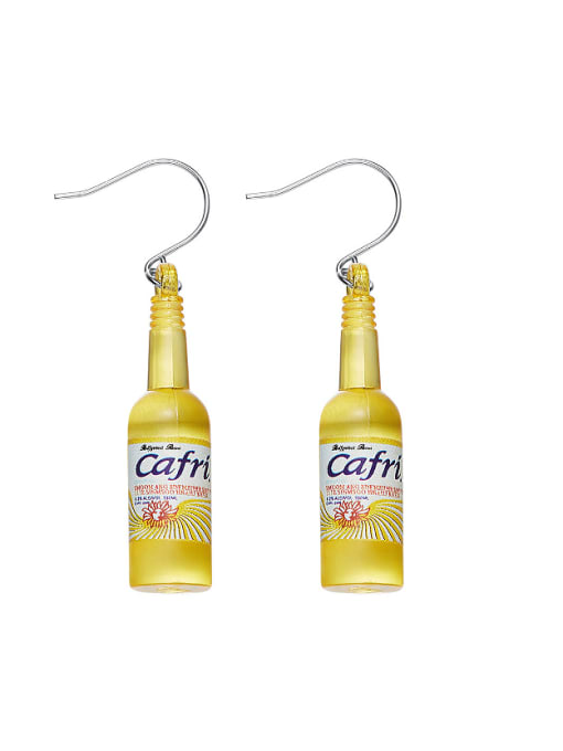 Yellow Creative Personalized Tiny Bottle PVC Earrings