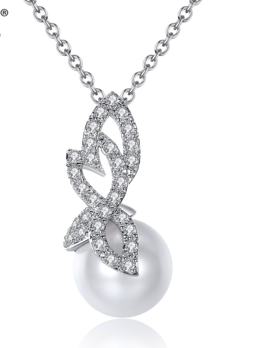 White Copper With 3A cubic zirconia Trendy Ball Necklaces