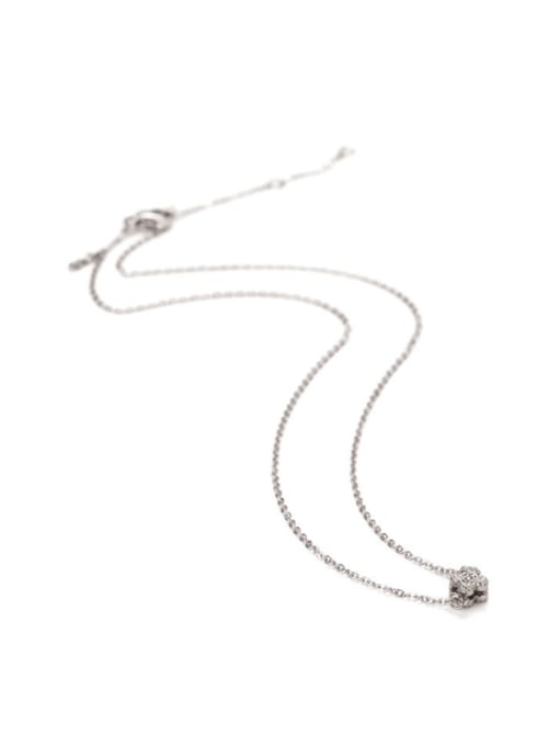JINDING Korean Style Exquisite Plum Single Diamond Necklace