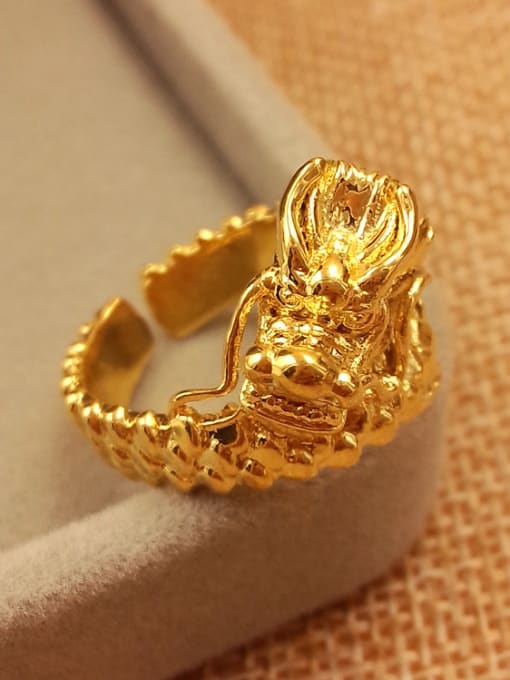 golden Men Open Design Faucet Shaped Ring
