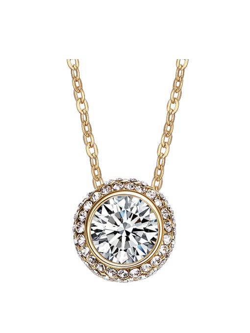 CEIDAI Fashion austrian Crystal Round Gold Plated Necklace 0