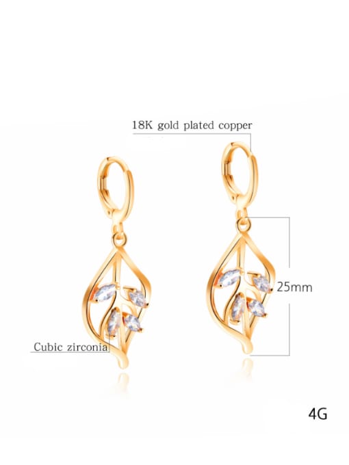 Open Sky Copper With 18k Gold Plated Fashion Leaf Earrings 1