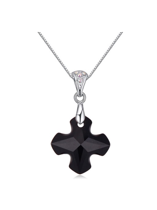 QIANZI Simple Cross austrian Crystal Pendant Alloy Necklace