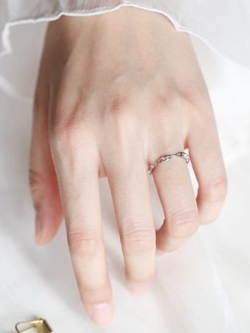 Peng Yuan Simple Personalized Twisted 925 Silver Opening Ring 1