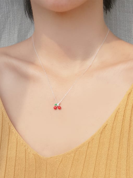 Peng Yuan Personalized Little Cherry Silver Necklace 1