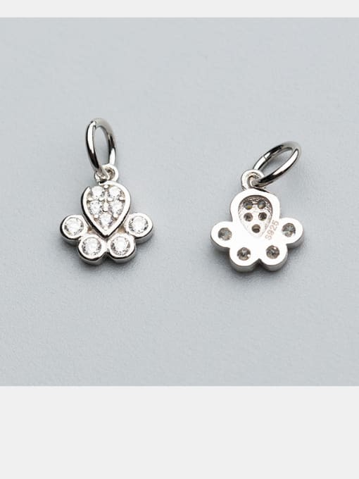 FAN 925 Sterling Silver With Silver Plated Bear's paw Charms 1