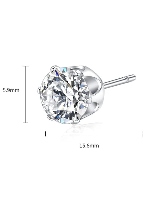 BLING SU Copper inlaid AAA zircon 5mm 6mm simple classic studs earring 3