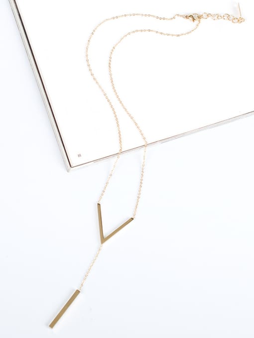 golden Delicate 16K Gold Plated V Shaped Necklace