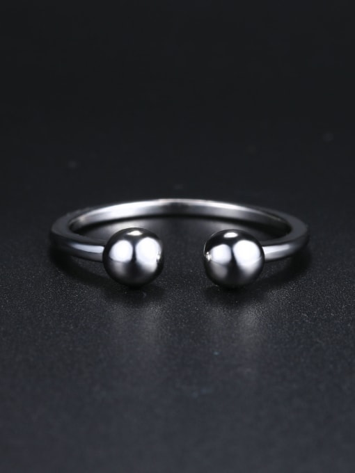 ZK 925 Sterling Silver Little Beads Opening Ring 1