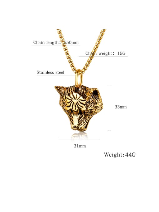 Open Sky Titanium With Two-Color Plating Personality Animal Lion Head Pendants 2