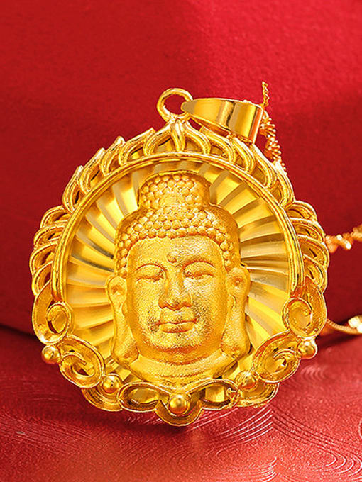 XP Copper Alloy 24K Gold Plated Retro style Kwan-yin Pendant 2