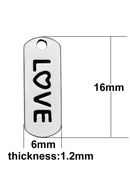 XVC137-1 Stainless Steel With Personality Irregular With words Charms