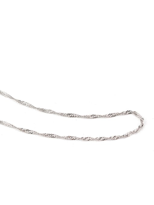 OUXI 925 Silver 18K White Gold Necklace 1
