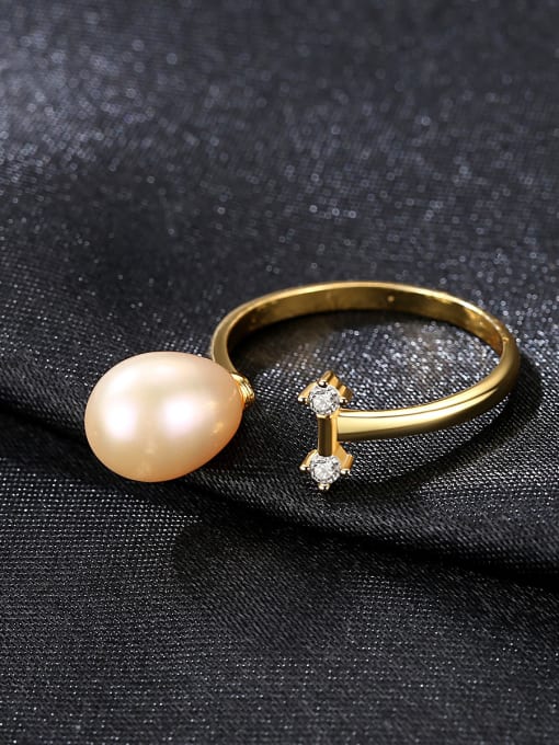CCUI Pure silver freshwater pearl minimalist  free size ring 2