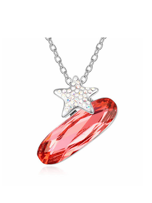 QIANZI Fashion Oval austrian Crystal Shiny Star Alloy Necklace 0