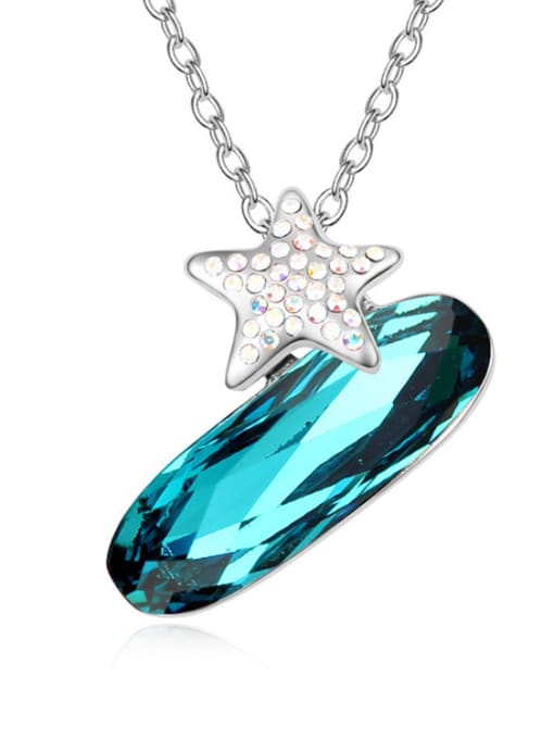 royal blue Fashion Oval austrian Crystal Shiny Star Alloy Necklace