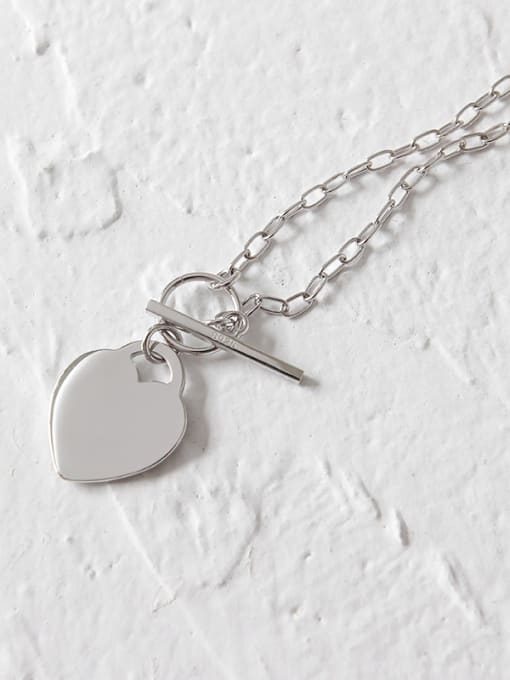 DAKA Pure silver Simple Love Pendant Necklace 2