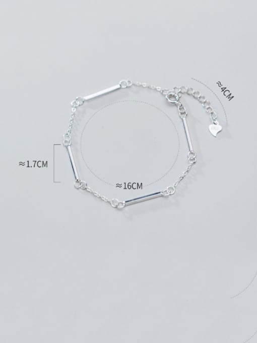 Rosh 925 Sterling Silver With Platinum Plated Simplistic Fringe Bracelets 1