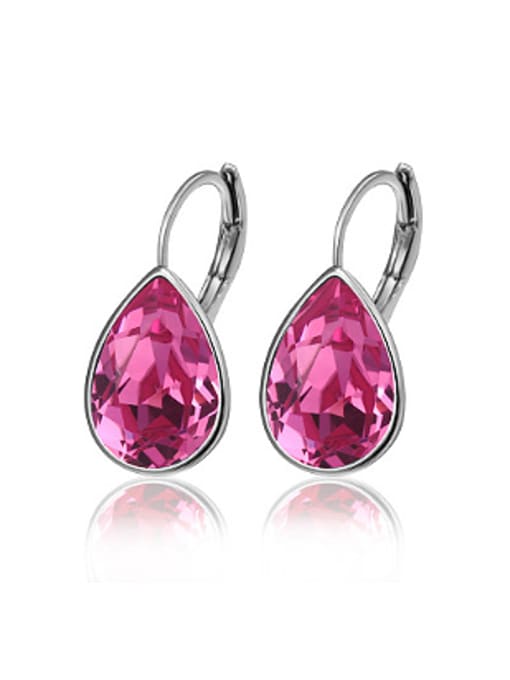 pink Water Drop Austria Crystal Earrings