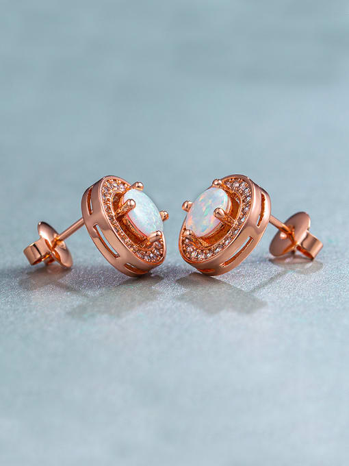 UNIENO 2018 Rose Gold Plated Round stud Earring 1