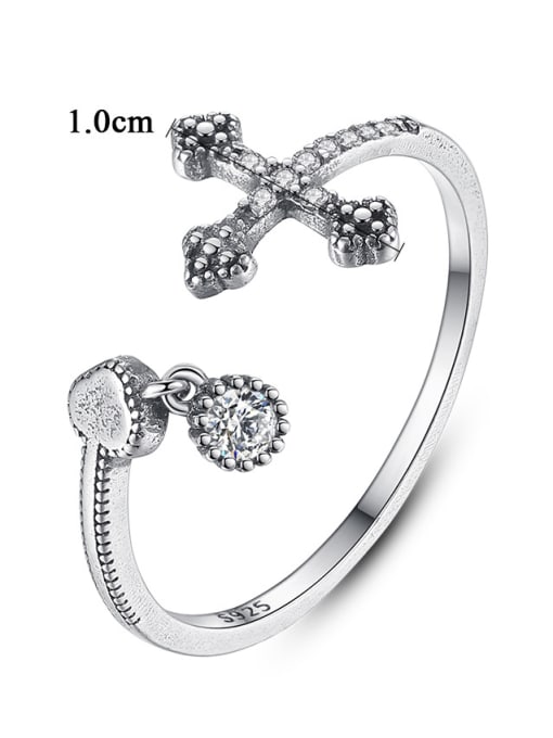 CCUI Thai Silver With Cubic Zirconia Vintage Round Free Size Rings 3