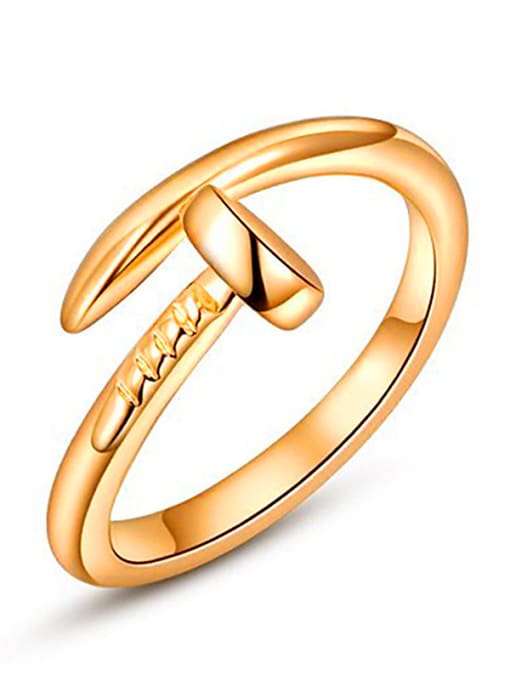Gold Fashion Women Simple Style Opening Ring