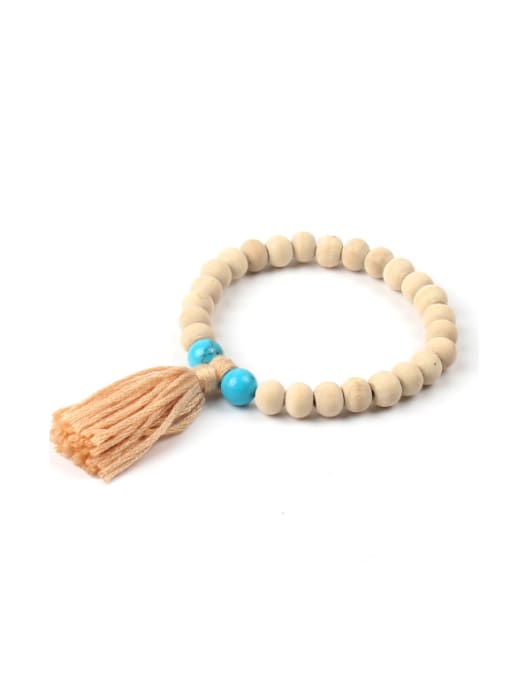 KSB1193-A Simple Wooden Beads Creative Tassel Bracelet
