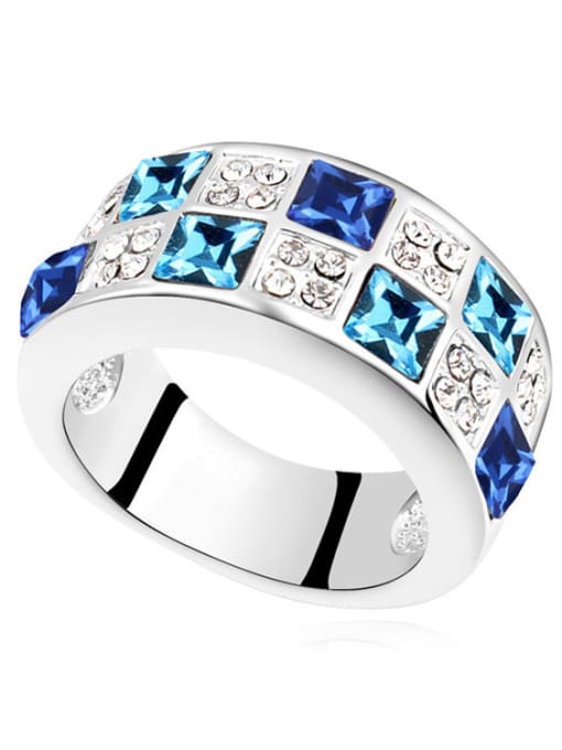 blue Fashion austrian Crystals Alloy Ring