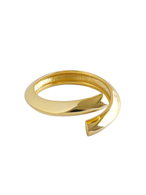 DAKA 925 Sterling Silver With Gold Plated Simplistic Irregular Free Size  Rings