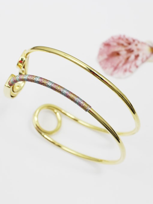 C Double Layer Hollow Round Shaped Wrap Bangle