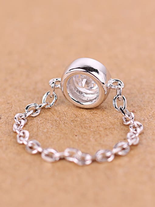 Peng Yuan Personalized Silver Zircon Chain Ring 3