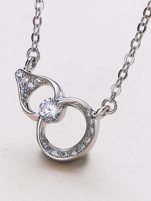 One Silver Gourd Zircon Necklace 1