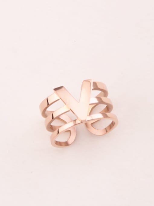 GROSE Three Layer V Shaped Simple Ring 0