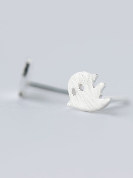 Rosh Lovely Bird Shaped Brushed S925 Silver Stud Earrings