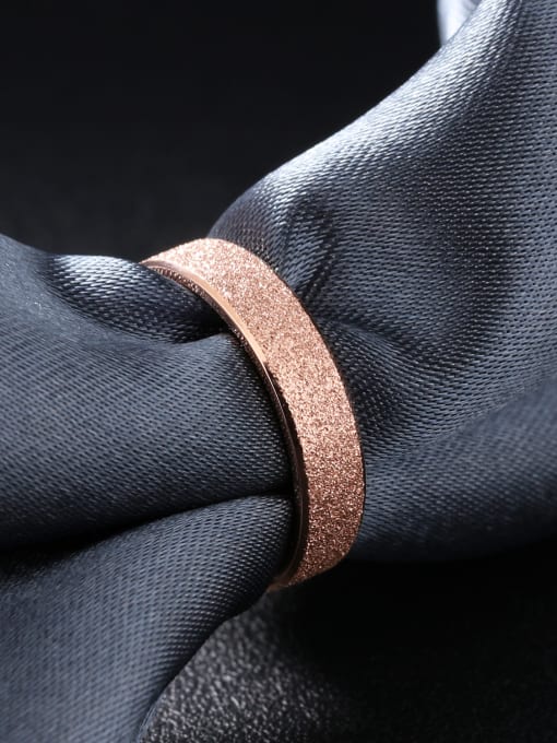 Open Sky Fashion Polish Rose Gold Plated Titanium Ring 0