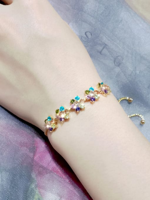 Mo Hai Copper With Cubic Zirconia  Classic Flower Adjustable Bracelets 2